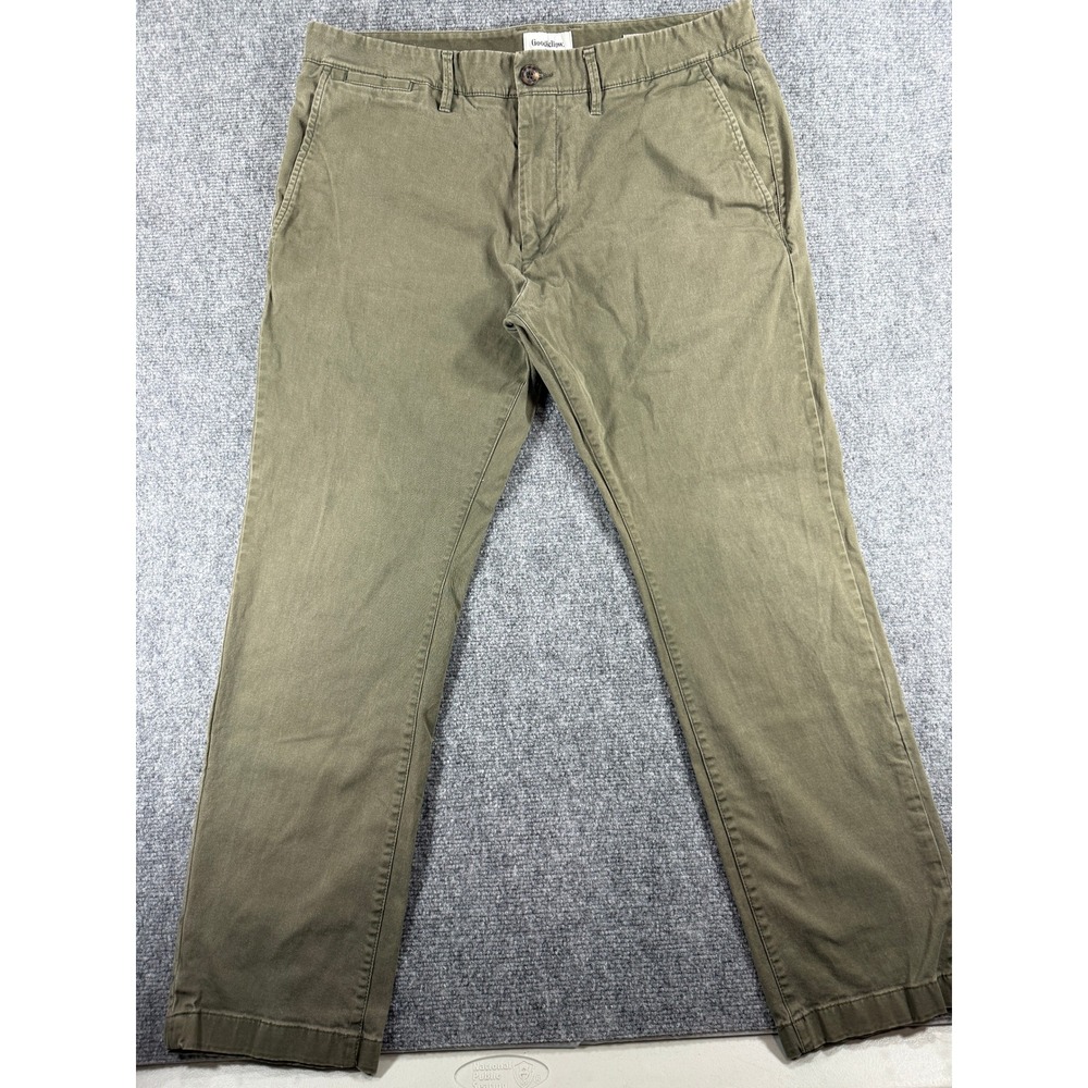 Goodfellow Hennepin Chino Pants Mens 36x30 Green Excellent Slim Fit Cotton Blend